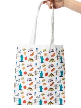 White NYC Icon Print Tote Bag